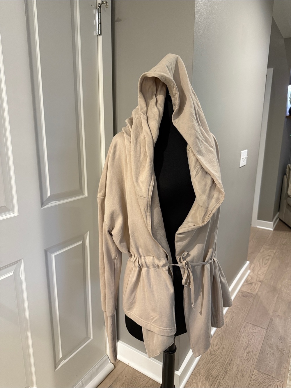 Young Fabulous & Broke Beige Hooded Drawstring Utility Jacket